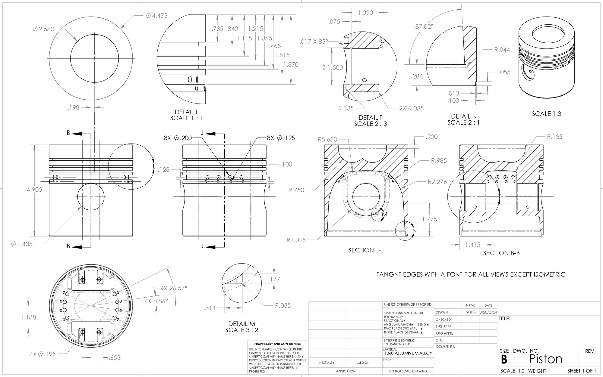 Piston drawing.